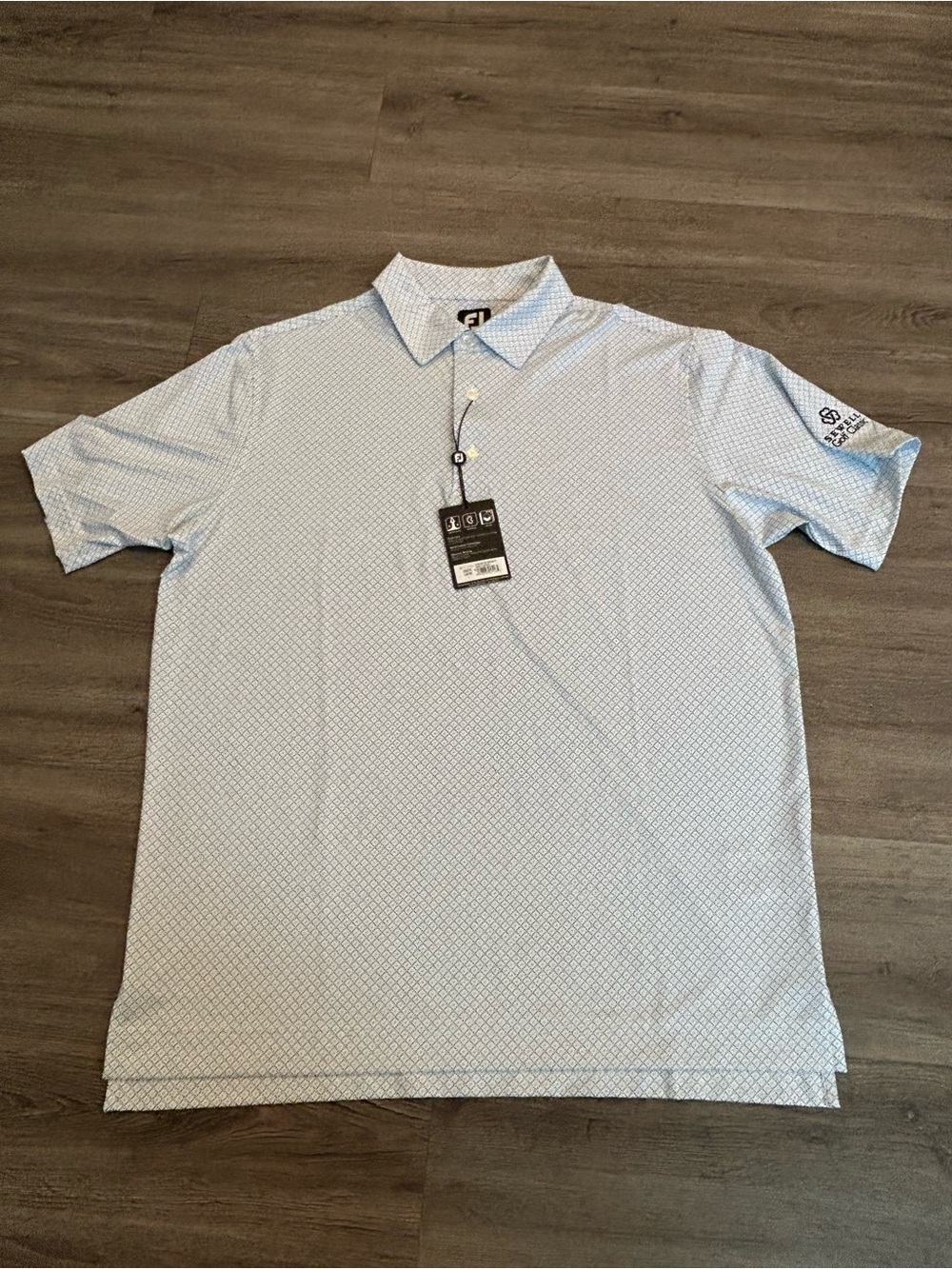FootJoy Men's Pale Blue Geometric-Print Polo